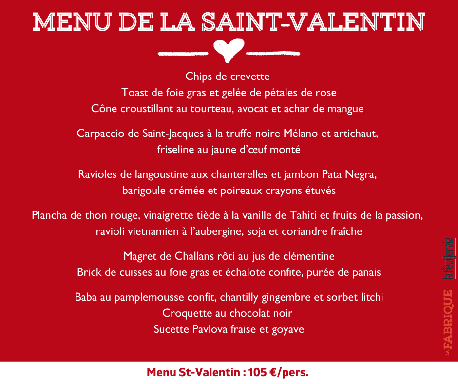 Menu St Valentin